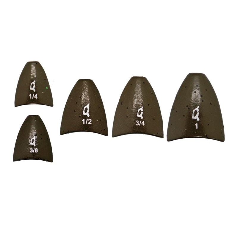 X Zone Tungsten Arrowhead Worm Weight Green Pumpkin