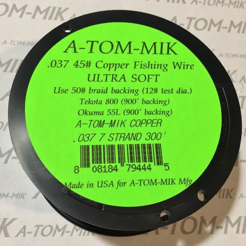 Atom-Mik Copper Trolling Line 45# 300' 7 Strand
