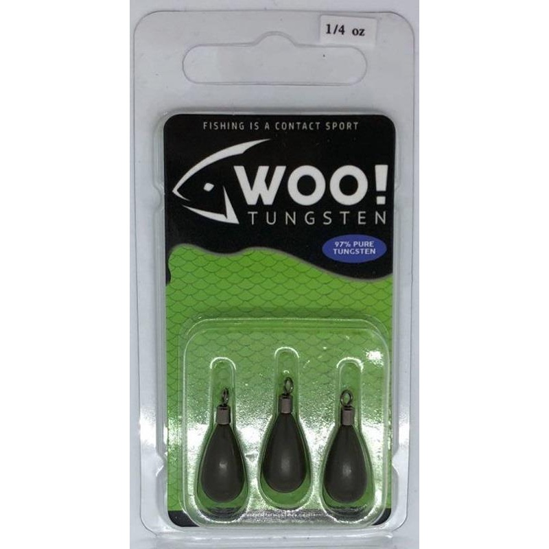 Woo Tungsten Tear Drop, Drop Shot Weights, Tie On