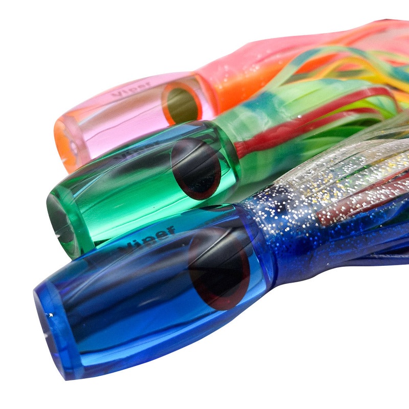 Fatboy Lures 6" Viper with Custom Single Hook Rig Skirted Trolling Lure