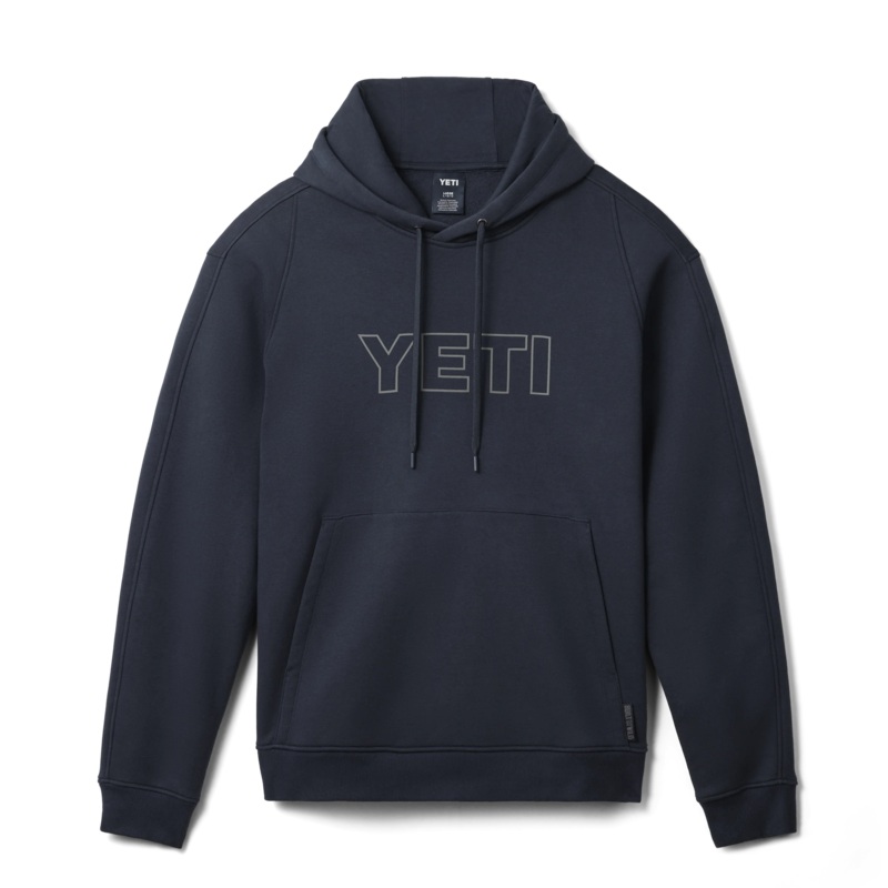 Yeti Logo Built For The Wild Fleece Hoodie Navy