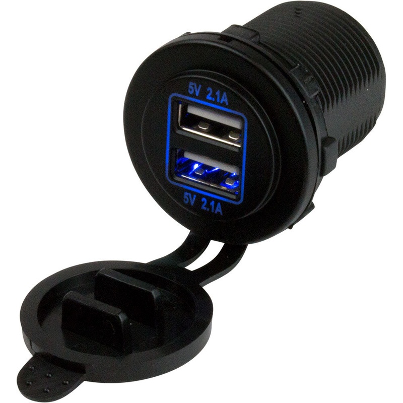 Round Dual USB Power Socket