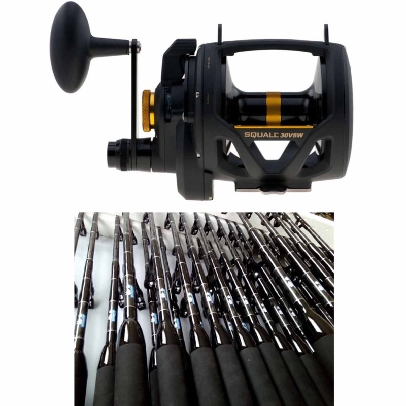 Penn Squall SQL30VSW 2-Speed Lever Drag Reel / Sloopster F5 Standup Rod Combo