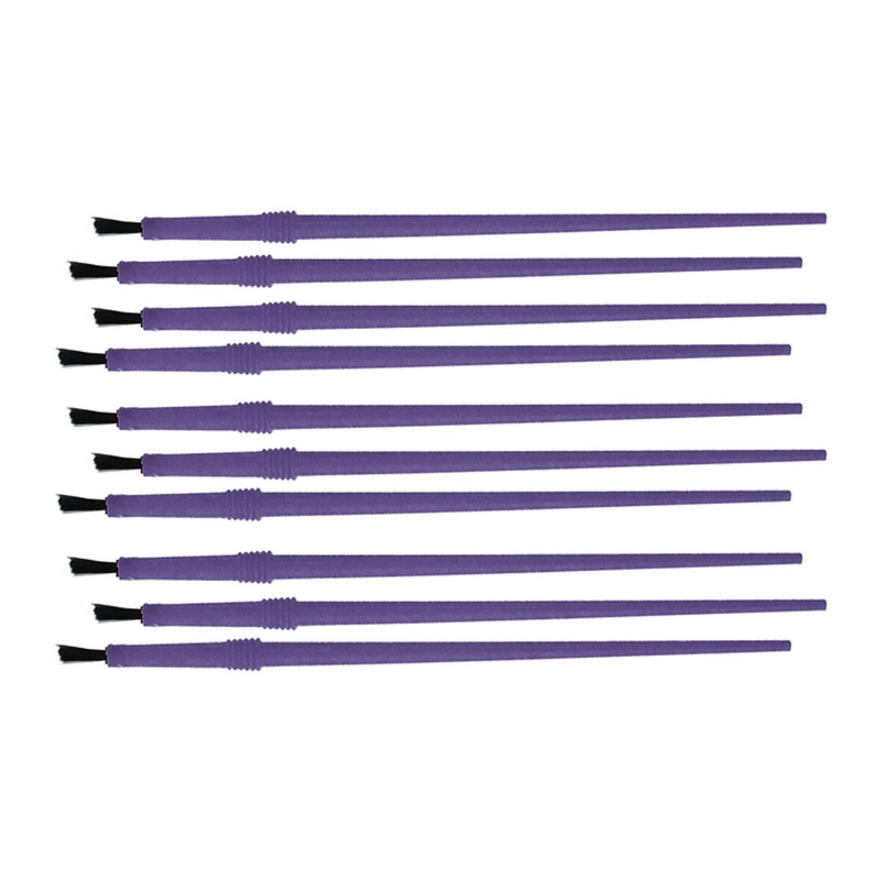 Disposable Nylon Finishing Brushes, 1/8", 10-Pack, Purple