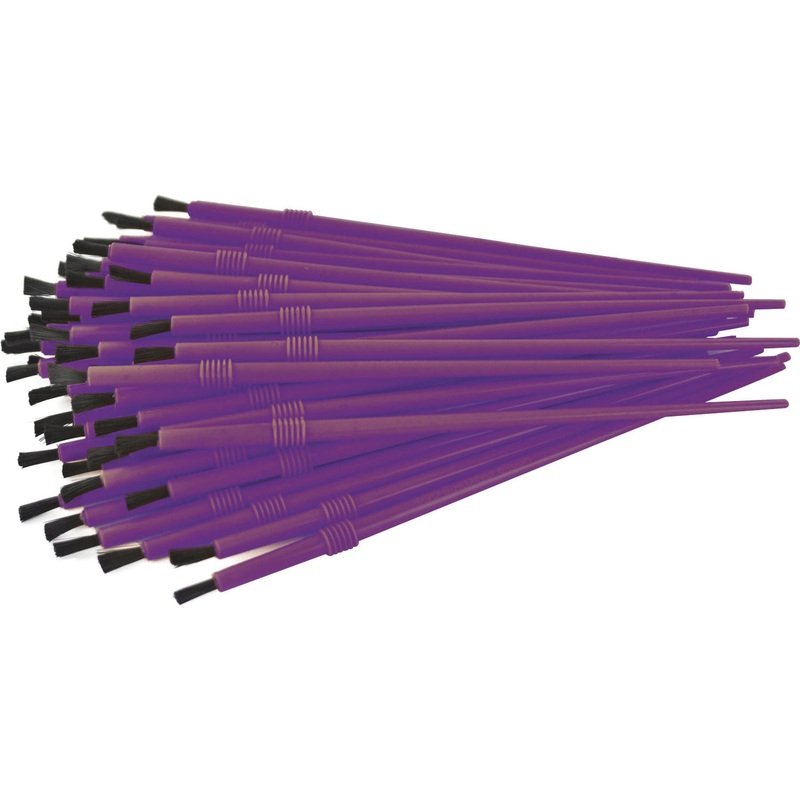 Disposable Nylon Finishing Brushes, 1/8", 100-Pack, Purple