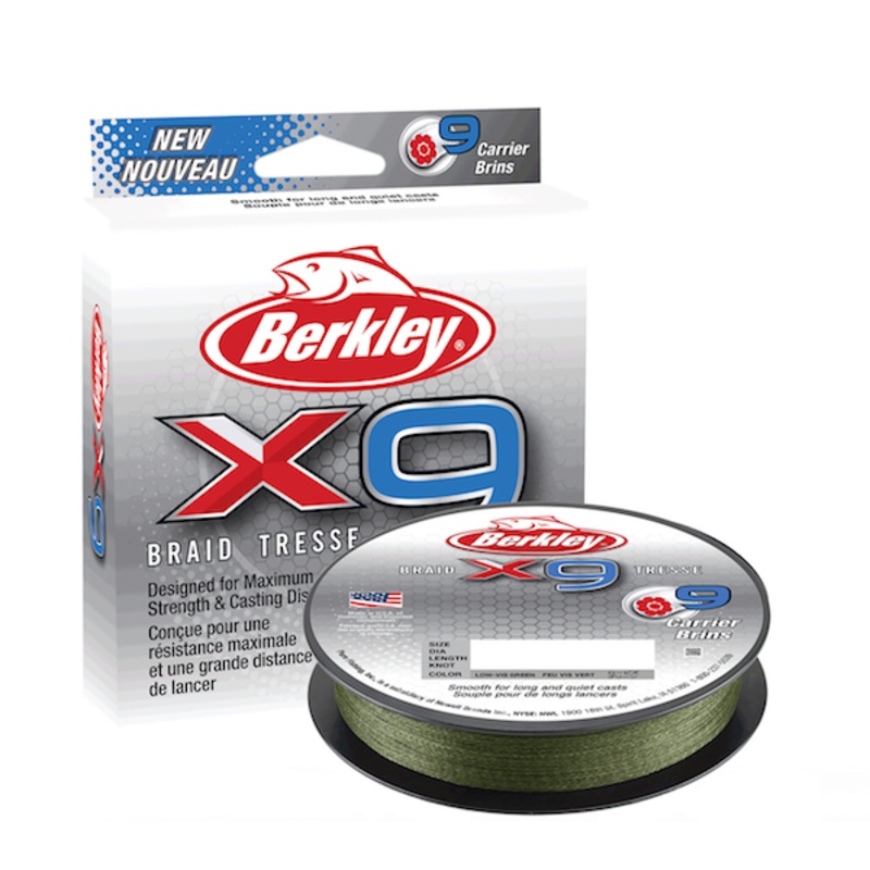 BERKLEY X9 BRAID LO-VIS GREEN 30# 165YD