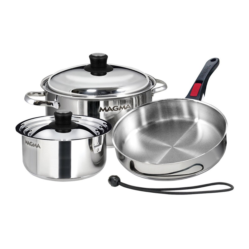MAGMA 7 PIECE INDUCTION COOKWARE SET - STAINLESS STEEL