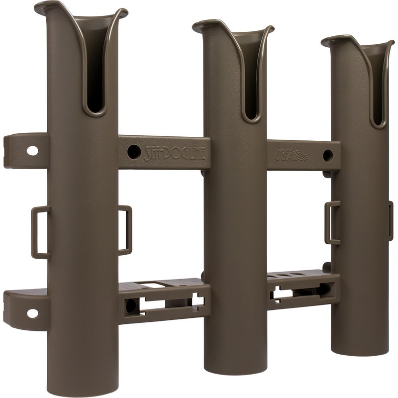 SEA-DOG TRIPLE THREAT THREE POLE ROD HOLDER - FLAT DARK EARTH