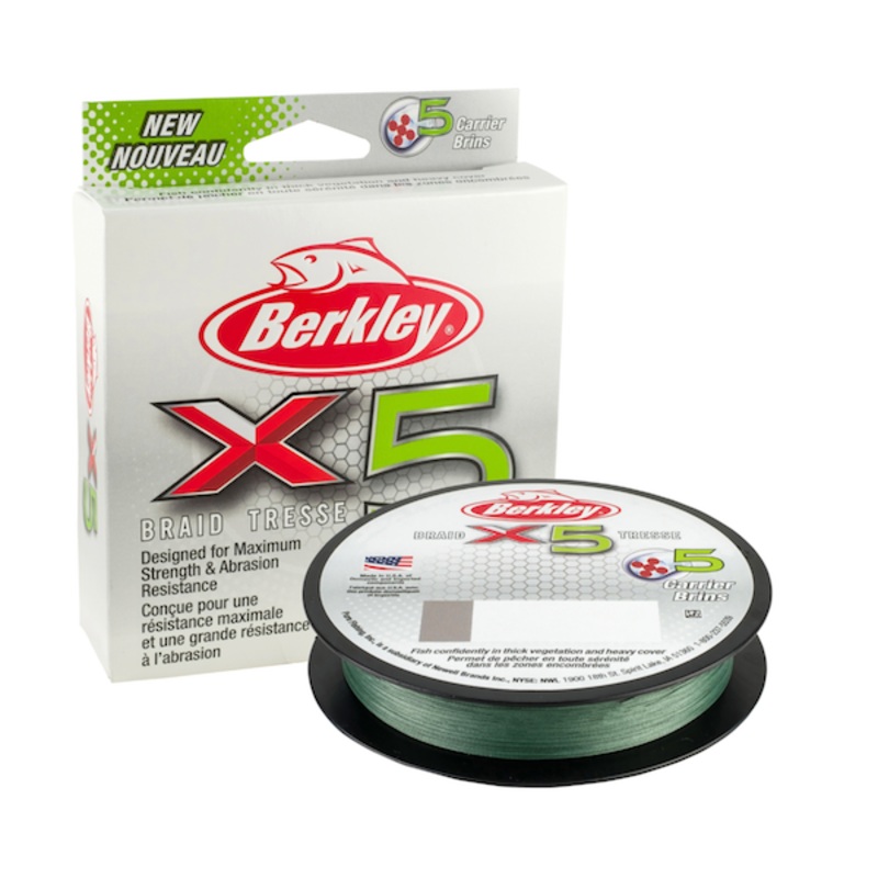 BERKLEY X5 BRAID LO-VIS GREEN 10# 165YD