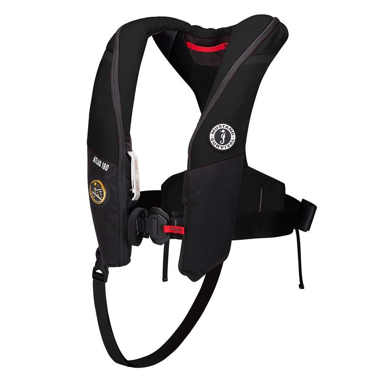 MUSTANG ATLAS 190 DLX OPEN OCEAN INFLATABLE PFD - BLACK