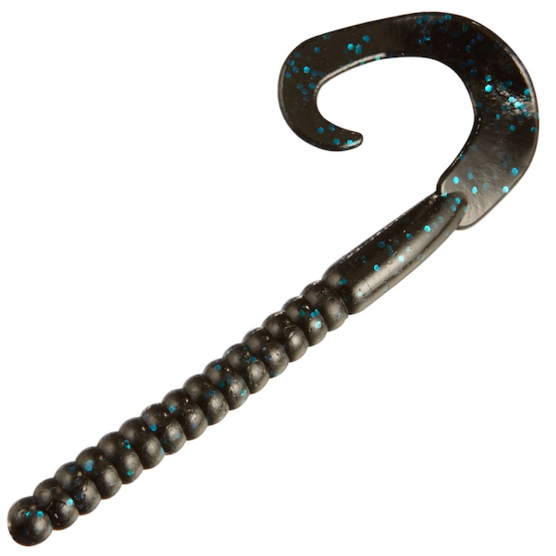 BERKLEY POWERBAIT POWER WORMS 7" BLACK BLUE FLECK 13PK
