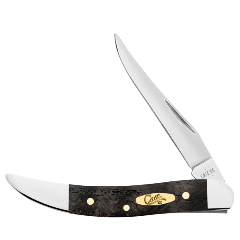 CASE TEXAS TOOTHPICK SMALL SINGLE BLADE 3" - BLACK CURLY OAK WOOD