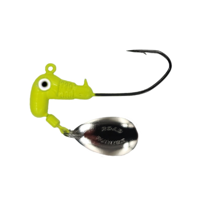 ROAD RUNNER SICKLE HOOK HEADS 6PK 2/0 HK CHARTREUSE 1/8 OZ
