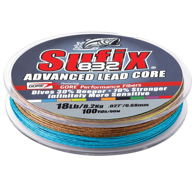SUFIX 832 ADVANCED SUPERLINE BRAID LEAD CORE 10 COLOR METERED 10LB 100YDS