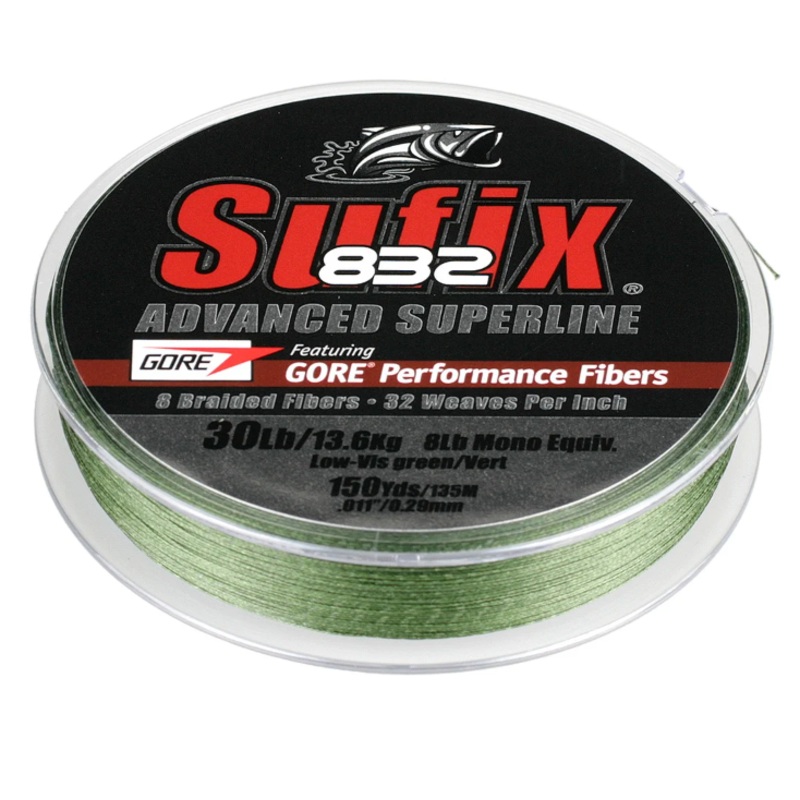 SUFIX 832 ADVANCED SUPERLINE BRAID LO-VIS GREEN 8LB 150YDS
