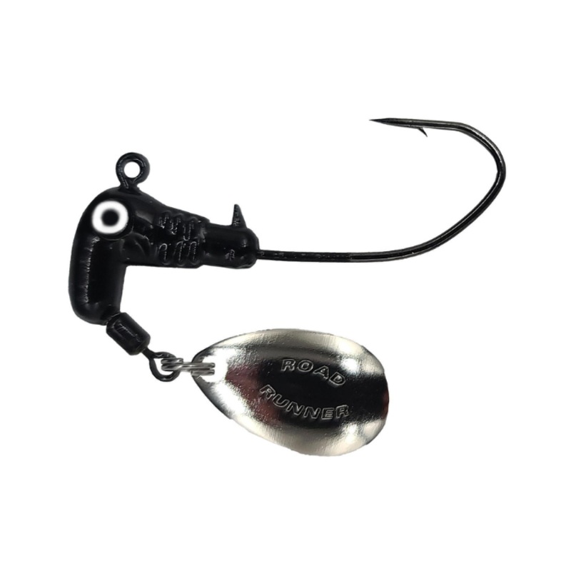 ROAD RUNNER SICKLE HOOK HEADS 6PK 1/0 HK BLACK 1/16 OZ