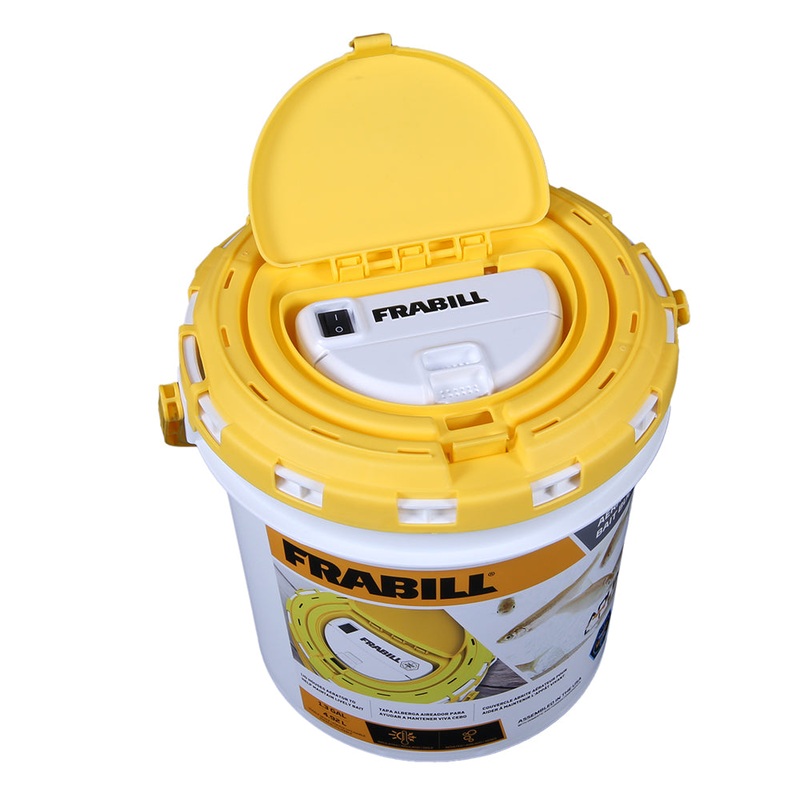 FRABILL DUAL FISH BAIT BUCKET WITH AERATOR BUILT-IN