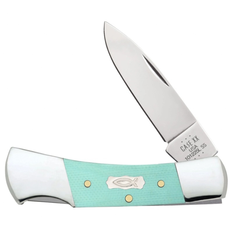 CASE LOCKBACK 3" 1 BLADE SEAFOAM GREEN G-10