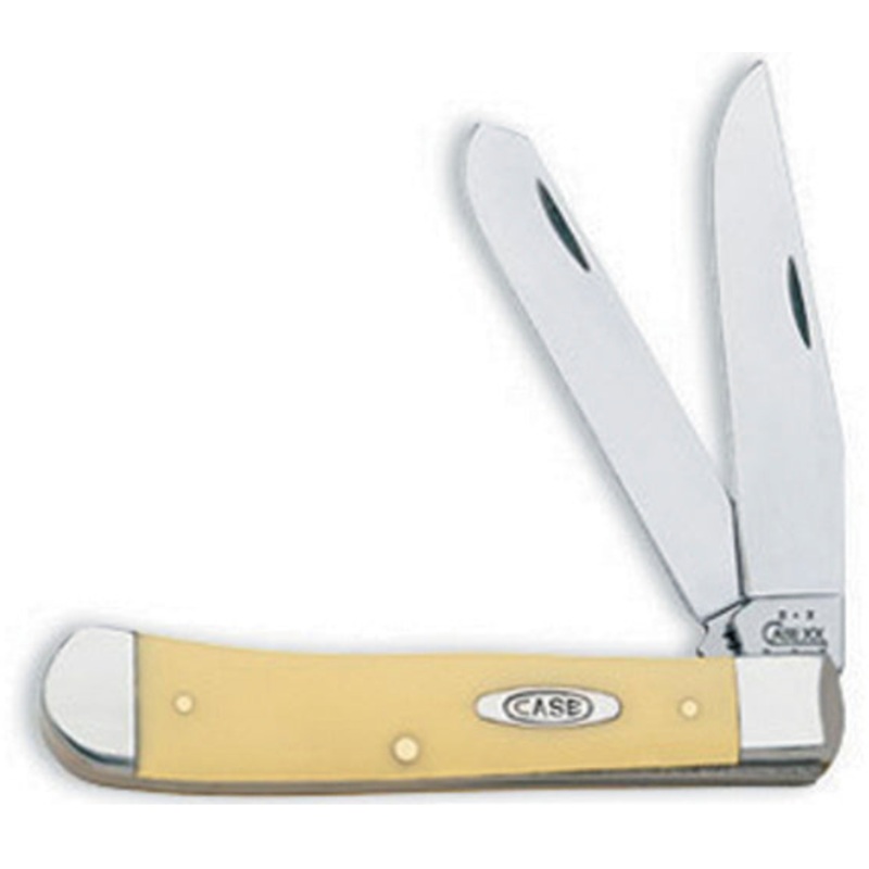 CASE TRAPPER 2 BLADE 4 1/8" YELLOW CS SYNTHETIC