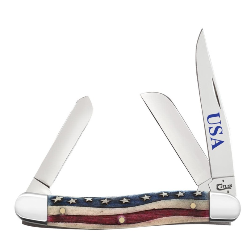 CASE STOCKMAN MEDIUM 3 BLADE 3 5/8" STAR SPANGLE