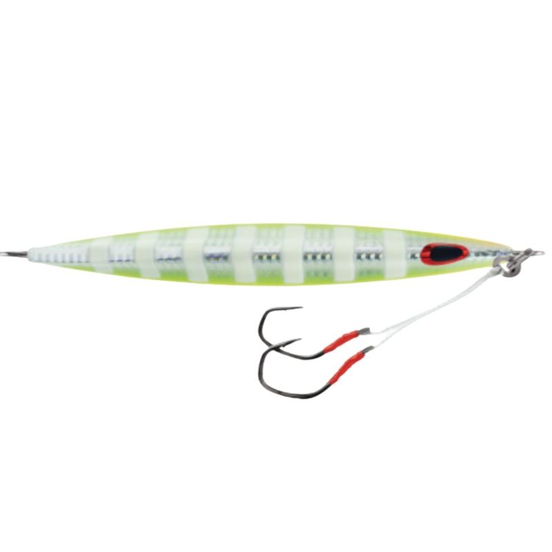 WILLIAMSON KENSAKI 220 JIG 6.75" 7.75OZ UV CHARTREUSE GLOW ZEBRA