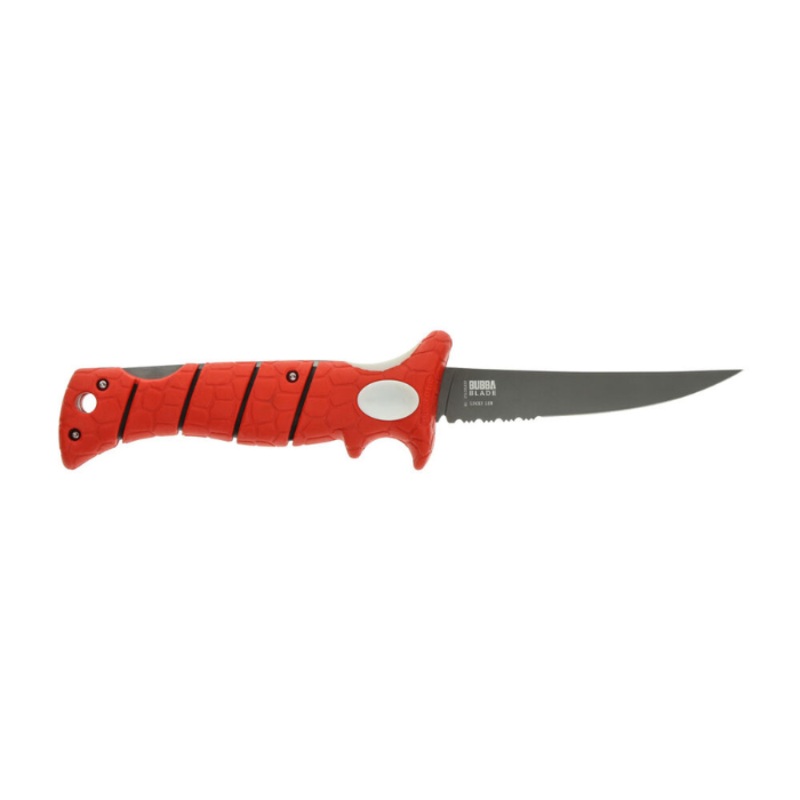 BUBBA 5" STIFF SERRATED FOLDING KNIFE (LUCKY LEW)