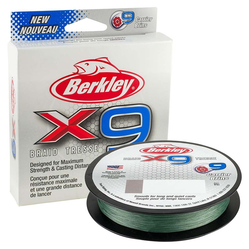BERKLEY X9 BRAID LO-VIS GREEN 15LB 164YDS