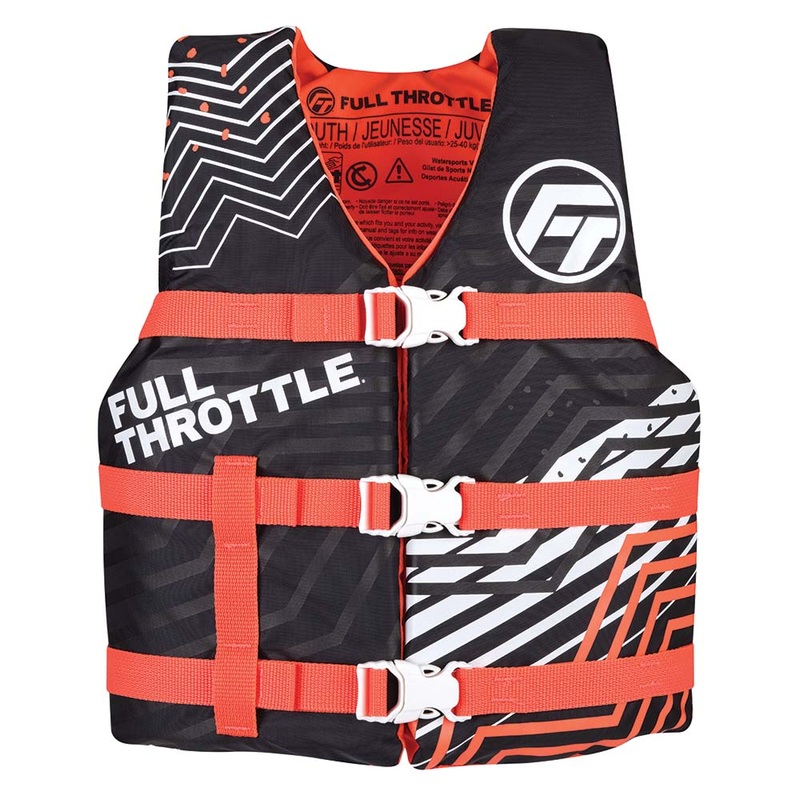 FULL THROTTLE YOUTH NYLON LIFE JACKET - PINK/BLACK