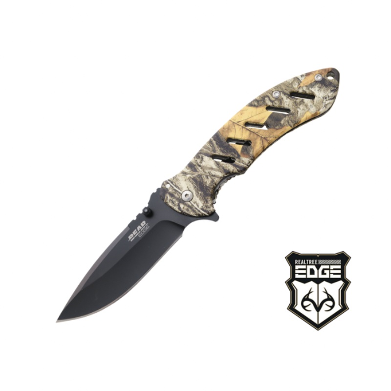 BEAR & SONS BRISK 1.0 5" BLACK BLADE REALTREE EDGE FRAME LOCK KNIFE