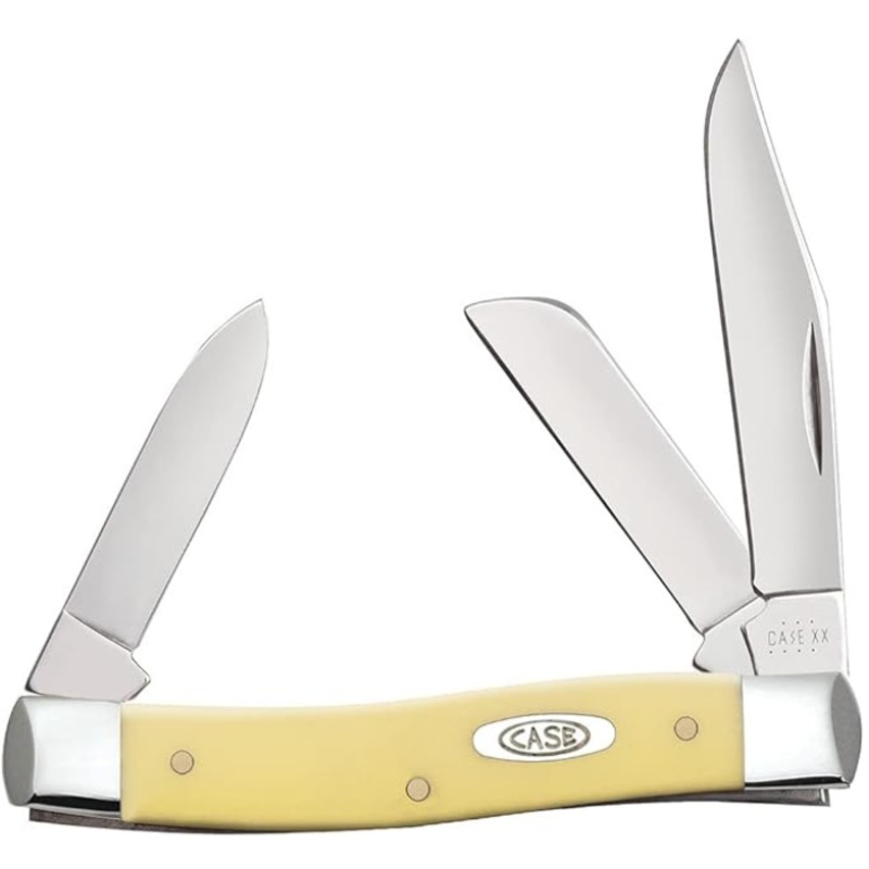 CASE STOCKMAN MEDIUM 3 BLADE 3 1/2" YELLOW SYNTHETIC