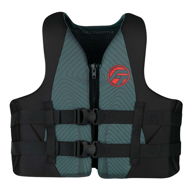 FULL THROTTLE ADULT RAPID-DRY LIFE JACKET - 2XL/4XL - GRAY/BLACK