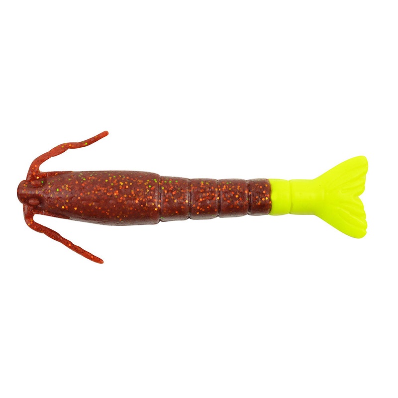 BERKLEY GULP! SALTWATER 3" GRUB ROOT BEER GOLD/CHARTREUSE