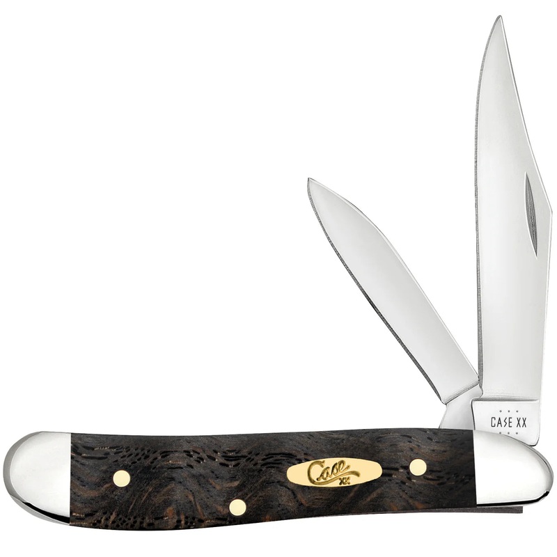 CASE PEANUT 2 BLADE 2 7/8" BLACK CURLY OAK