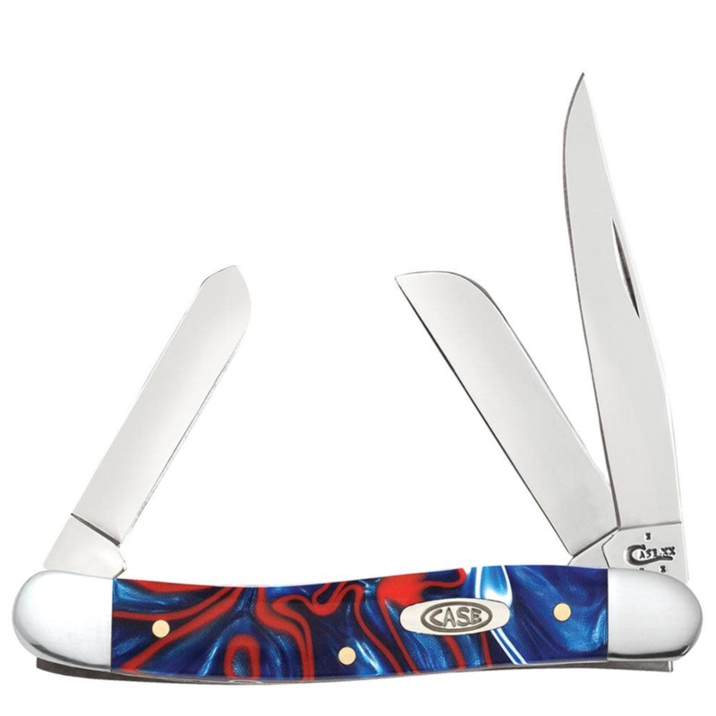 CASE STOCKMAN MEDIUM 3 BLADE 3 5/8" PATRIOTIC KIRINITE
