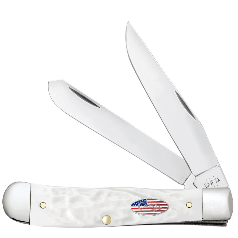 CASE TRAPPER 2 BLADE 4 1/8" JIGGED ROUGH WHITE