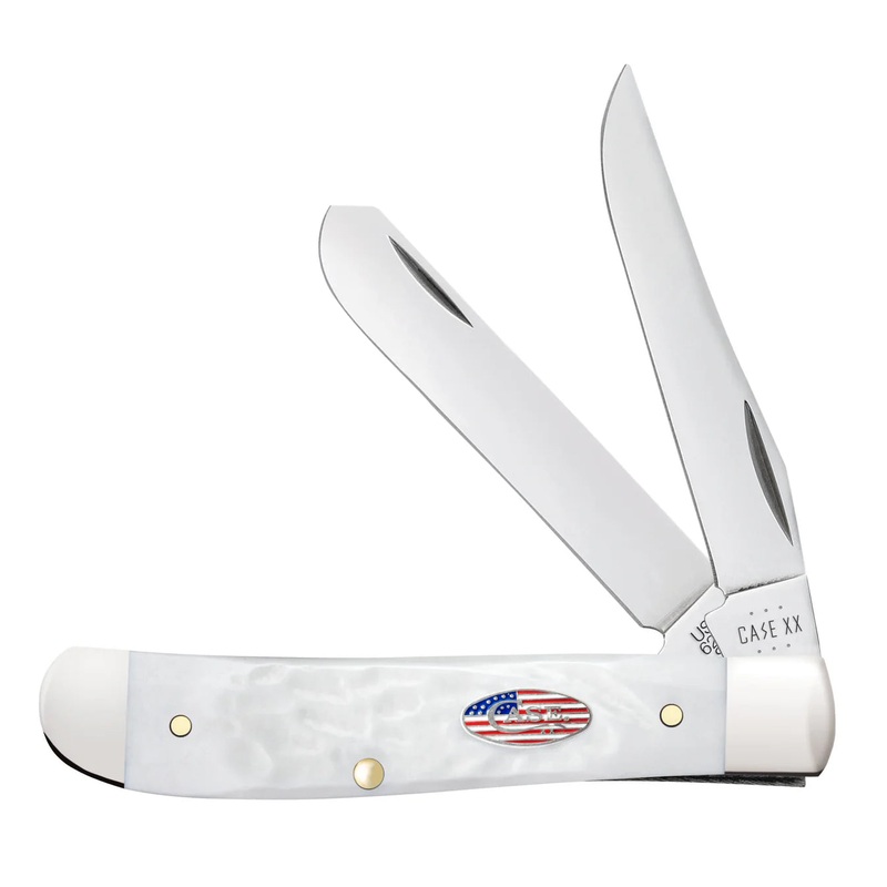 CASE TRAPPER MINI 2 BLADE 3.5" ROUGH WHITE