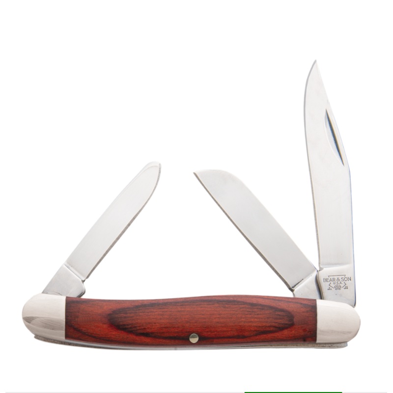 BEAR & SON STOCKMAN 3 BLADE 3.25" ROSEWOOD