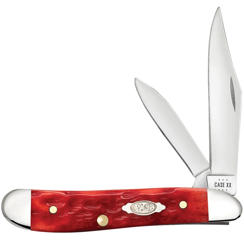 CASE PEANUT 2 BLADE 2 7/8" DARK RED BONE