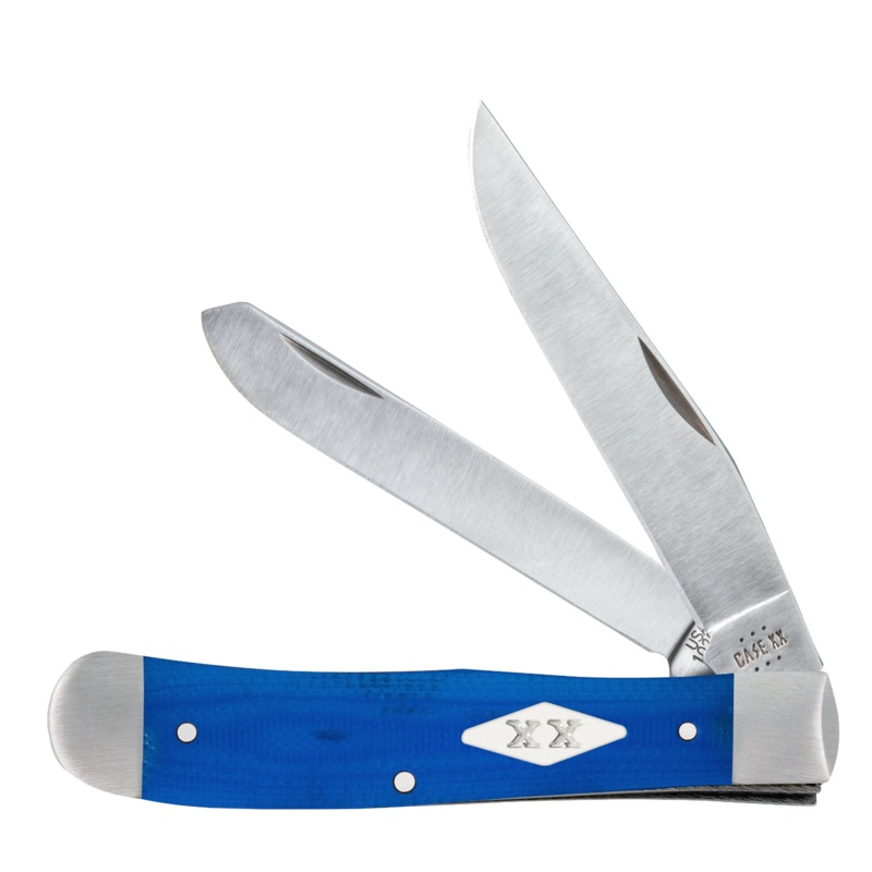 CASE TRAPPER 2 BLADE 4 1/8" BLUE G-10