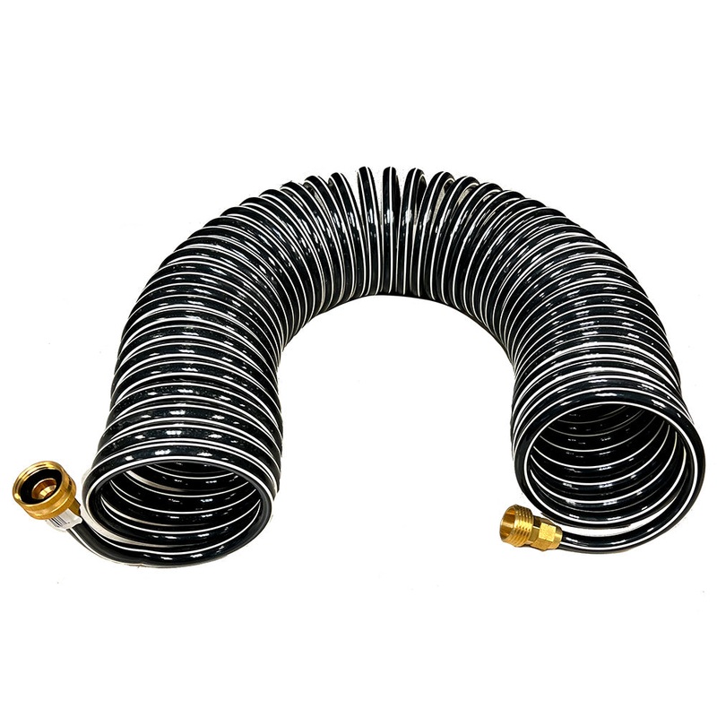 TRIDENT MARINE COILED WASH DOWN HOSE WITH BRASS FITTINGS 15'