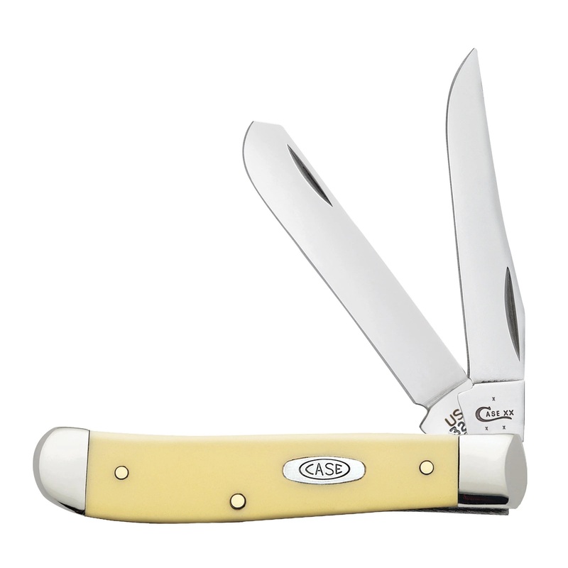 CASE TRAPPER MINI 2 BLADE 3.5" YELLOW CV SYNTHETIC