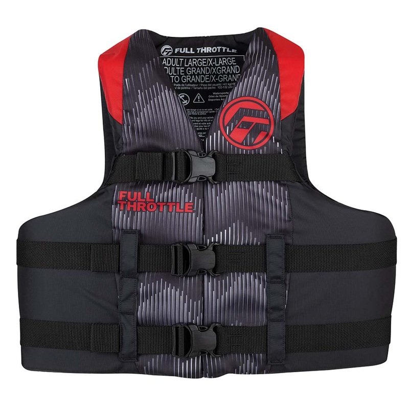 FULL THROTTLE ADULT NYLON LIFE JACKET - S/M - RED/BLACK