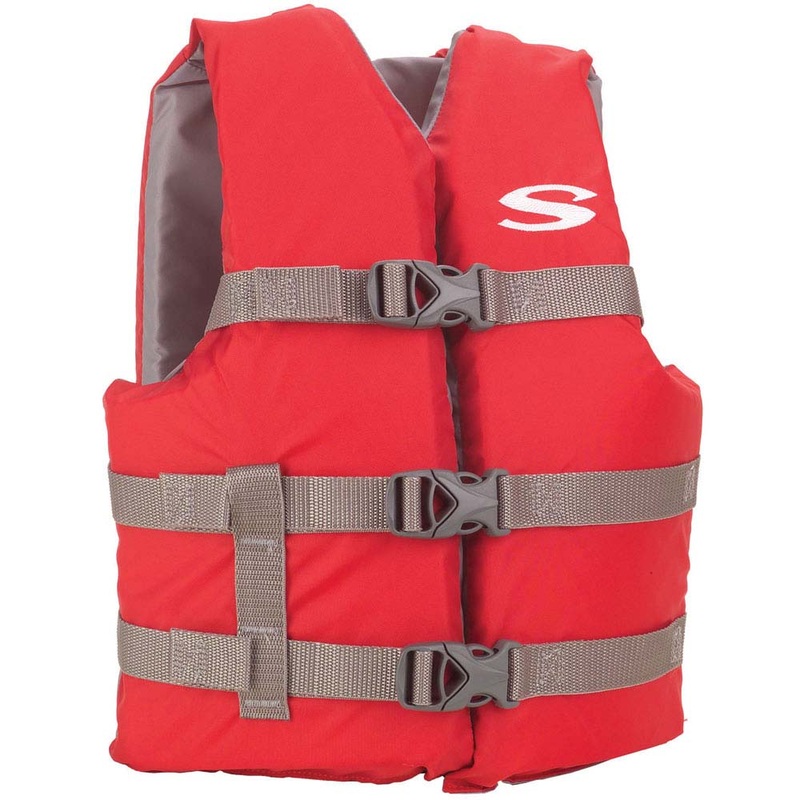 STEARNS YOUTH CLASSIC VEST LIFE JACKET - 50-90LBS - RED/GREY