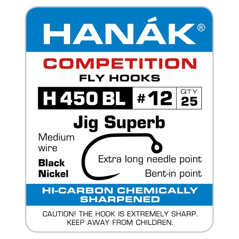 Hanak H450BL Jig Superb Fly Hooks Barbless (25pcs/package)