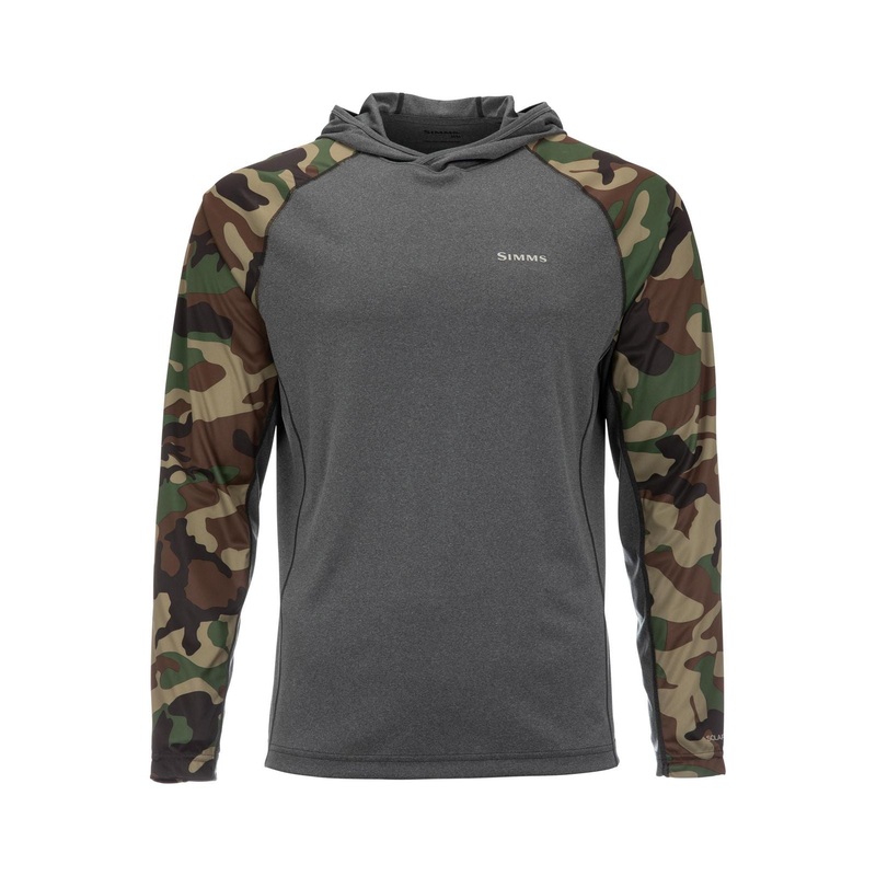 Simms Solarflex Hoody Woodland Camo/Carbon Heather