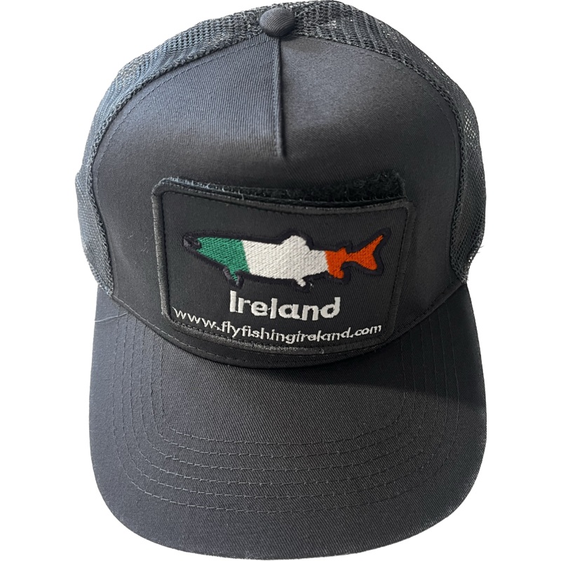 Clonanav Removable Patch Trucker Grey - Irish Trout Logo