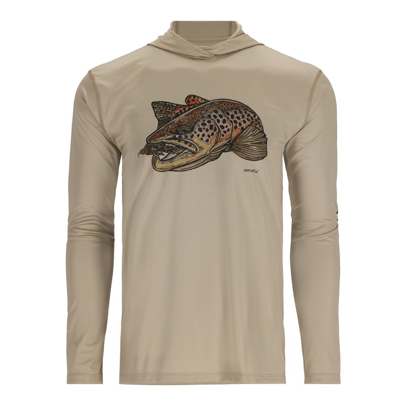 Simms Tech Hoody - Artist Series Stone/Brown Trout