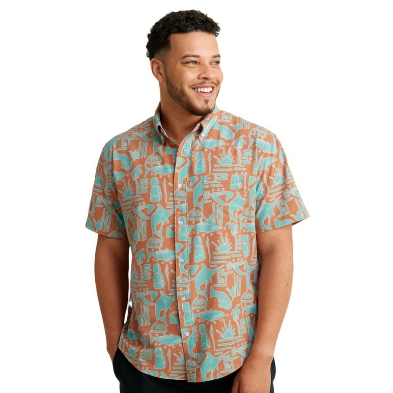 Huk Men's Kona Short Sleeved Button Down Shirt (Clearance)