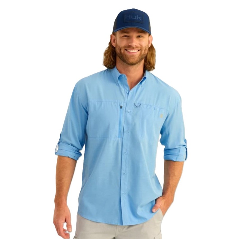 Huk Men's A1A Button-Down Fishing Shirt
