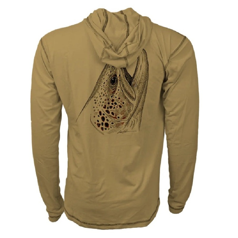 Rep Your Water Men's Rising Brown Merino Breeze UPF-30 Sun Hoody